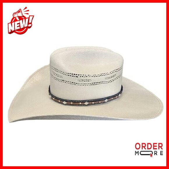 Adjustable Western Hat Band with Silver Conchos & Stud Accents - Faux Leather main image 5